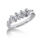 18K Gold Diamond Anniversary Wedding Ring 15 Round Brilliant Diamonds 0.88ctw 203WR38018K