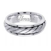 14K Gold 6.5mm Handmade Wedding Ring 128 Almani