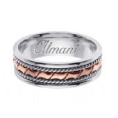 950 Platinum & 18k Gold 6mm Handmade Two Tone Wedding Ring 130 Almani