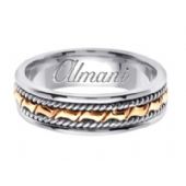 14k Gold 6mm Handmade Two Tone Wedding Ring 132 Almani