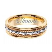 14k Gold 6mm Handmade Two Tone Wedding Ring 133 Almani