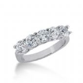 950 Platinum Diamond Anniversary Wedding Ring 5 Round Brilliant Diamonds 1.50ctw 205WR2193PLT