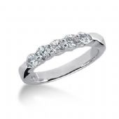 950 Platinum Diamond Anniversary Wedding Ring 5 Round Brilliant Diamonds 0.75ctw 206WR401PLT