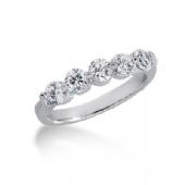 950 Platinum Diamond Anniversary Wedding Ring 5 Round Brilliant Diamonds 1.00ctw 207WR2233PLT