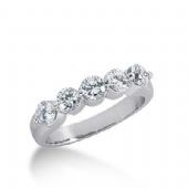 950 Platinum Diamond Anniversary Wedding Ring 5 Round Brilliant Diamonds 1.25ctw 209WR2259PLT