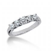 18K Gold Diamond Anniversary Wedding Ring 5 Round Brilliant Diamonds 0.70ctw 211WR55218K