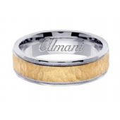 18k Gold 6mm Handmade Two Tone Wedding Ring 135 Almani