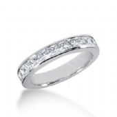 18K Gold Diamond Anniversary Wedding Ring 11 Princess Cut Diamonds 1.10ctw 217WR100318K
