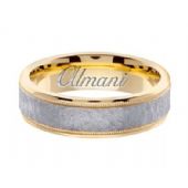 14k Gold 6mm Handmade Two Tone Wedding Ring 136 Almani