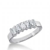 18K Gold Diamond Anniversary Wedding Ring 5 Straight Baguette Diamonds 0.75ctw 218WR100818K