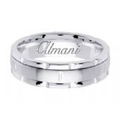 950 Platinum 6mm Handmade Wedding Ring 141 Almani