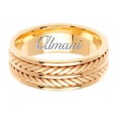 18k Gold 7.5mm Handmade Wedding Ring 144 Almani