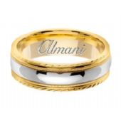 14k Gold 7mm Handmade Two Tone Wedding Ring 149 Almani