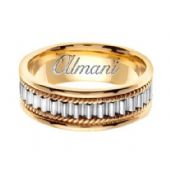 18k Gold 7mm Handmade Two Tone Wedding Ring 150 Almani