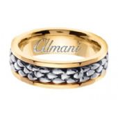 14k Gold 7mm Handmade Two Tone Wedding Ring 153 Almani