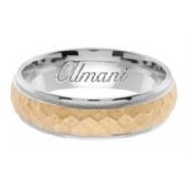 14k Gold 7mm Handmade Two Tone Wedding Ring 156 Almani