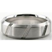 Platinum 950 6.5mm Diamond Cut Wedding Band 618