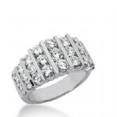 18K Gold Diamond Anniversary Wedding Ring 27 Round Brilliant Diamonds 2.19ctw 232WR105318K
