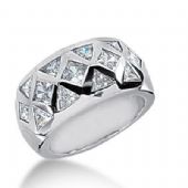 950 Platinum Diamond Anniversary Wedding Ring, 8 Trillion Shaped, 5 Princess Cut Diamonds 1.65ctw 233WR1054PLT