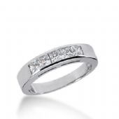 18K Gold Diamond Anniversary Wedding Ring 5 Princess Cut Diamonds 0.70ctw 235WR107218K