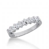 18K Gold Diamond Wedding Ring 7 Princess Cut Diamonds 0.70ctw 237WR108018K