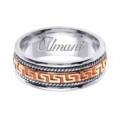 950 Platinum & 18k Gold 8mm Handmade Two Tone Wedding Ring 165 Almani
