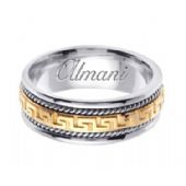 14k Gold 8mm Handmade Two Tone Wedding Ring 166 Almani