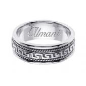 14K Gold 8mm Handmade Wedding Ring 167 Almani