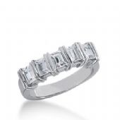 950 Platinum Diamond Anniversary Wedding Ring 5 Straight Baguette Diamonds 0.60ctw 241WR1084PLT
