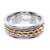 950 Platinum & 18k Gold 8mm Handmade Two Tone Wedding Ring 170 Almani