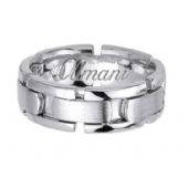14K Gold 8mm Handmade Wedding Ring 172 Almani