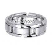 950 Platinum 8mm Handmade Wedding Ring 172 Almani