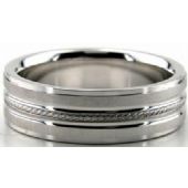 Platinum 950 6.5mm Diamond Cut Wedding Band 646