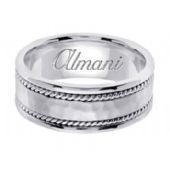 14k Gold 8mm Handmade Wedding Ring 175 Almani