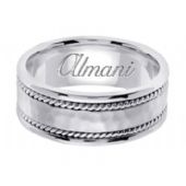 950 Platinum 8mm Handmade Wedding Ring 175 Almani