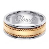 14k Gold 8mm Handmade Two Tone Wedding Ring 177 Almani