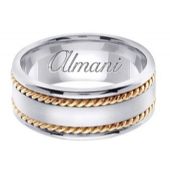 950 Platinum & 18k Gold 8mm Handmade Two Tone Wedding Ring 178 Almani