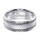 14K Gold 8mm Handmade Wedding Ring 179 Almani