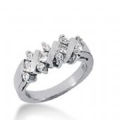 18K Gold Diamond Anniversary Wedding Ring 4 Princess Cut, 8 Round Brilliant Diamonds 0.60ctw 250WR110218K