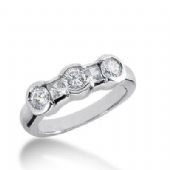 950 Platinum Diamond Anniversary Wedding Ring 2 Princess Cut, 3 Round Brilliant Diamonds 0.94ctw 253WR1113PLT