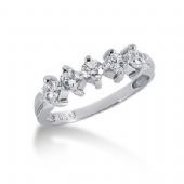 18K Gold Diamond Anniversary Wedding Ring 5 Round Brilliant Diamonds 0.75ctw 100WR139518K