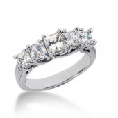 18K Gold Diamond Anniversary Wedding Ring 5 Princess Cut Diamonds 1.85ctw 132WR54018K