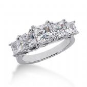 18K Gold Diamond Anniversary Wedding Ring 5 Princess Cut Diamonds 3.45ctw 133WR56418K