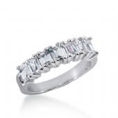 950 Platinum Diamond Anniversary Wedding Ring 7 Emerald Cut Diamonds 1.40ctw 146WR208PLT