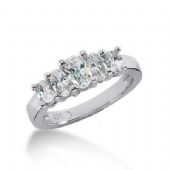 18K Gold Diamond Anniversary Wedding Ring 5 Oval Shaped Diamond 1.40ctw 149WR197018K