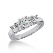 950 Platinum Diamond Anniversary Wedding Ring 5 Oval Shaped Diamond 1.40ctw 149WR1970PLT