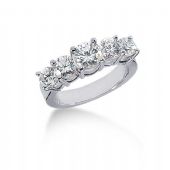 950 Platinum Diamond Anniversary Wedding Ring 5 Round Brilliant Diamonds 2.60ctw 201WR1887PLT