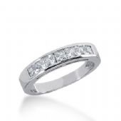 18K Gold Diamond Anniversary Wedding Ring 7 Princess Cut Diamonds 0.70ctw 236WR107818K