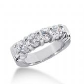 950 Platinum Diamond Anniversary Wedding Ring 4 Round Brilliant Diamonds 1.40ctw 265WR1126PLT