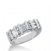 18k Gold Diamond Anniversary Wedding Ring 12 Round Brilliant, 9 Straight Baguette Diamonds 0.87ctw 266WR112918K